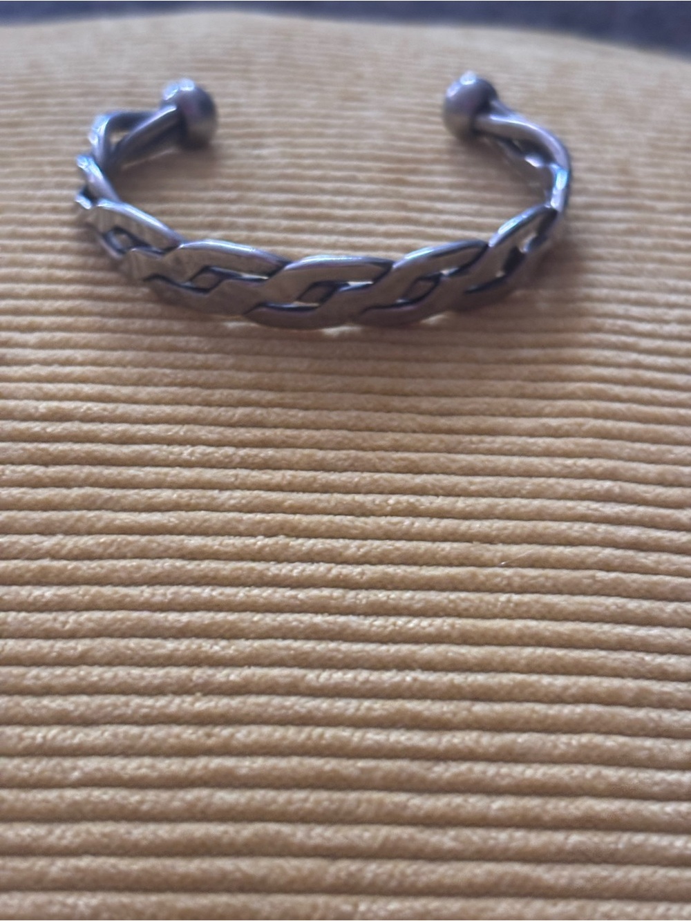 Sterling-Style Braided Cuff Bracelet - Silver Men’s Accessory